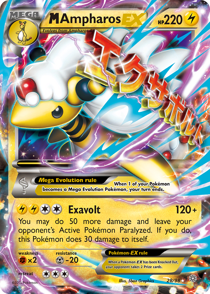 M Ampharos EX (28/98) [XY: Ancient Origins] | Game Haven TX