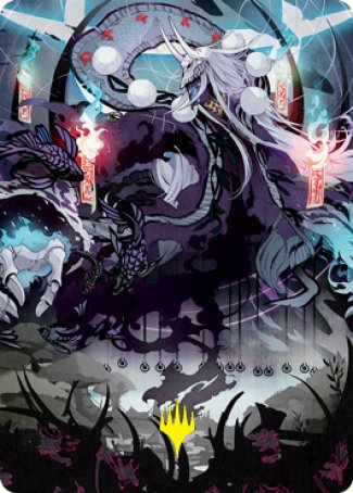 Echo of Death's Wail Art Card (Gold-Stamped Signature) [Kamigawa: Neon Dynasty Art Series] | Game Haven TX