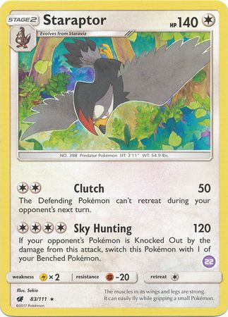 Staraptor (83/111) (Deck Exclusive #22) [Sun & Moon: Trainer Kit - Alolan Sandslash] | Game Haven TX