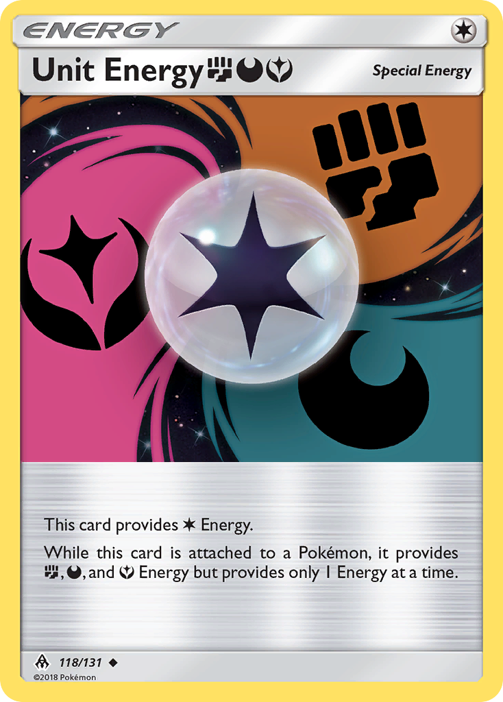 Unit Energy (118/131) (Fighting, Darkness, Fairy) [Sun & Moon: Forbidden Light] | Game Haven TX