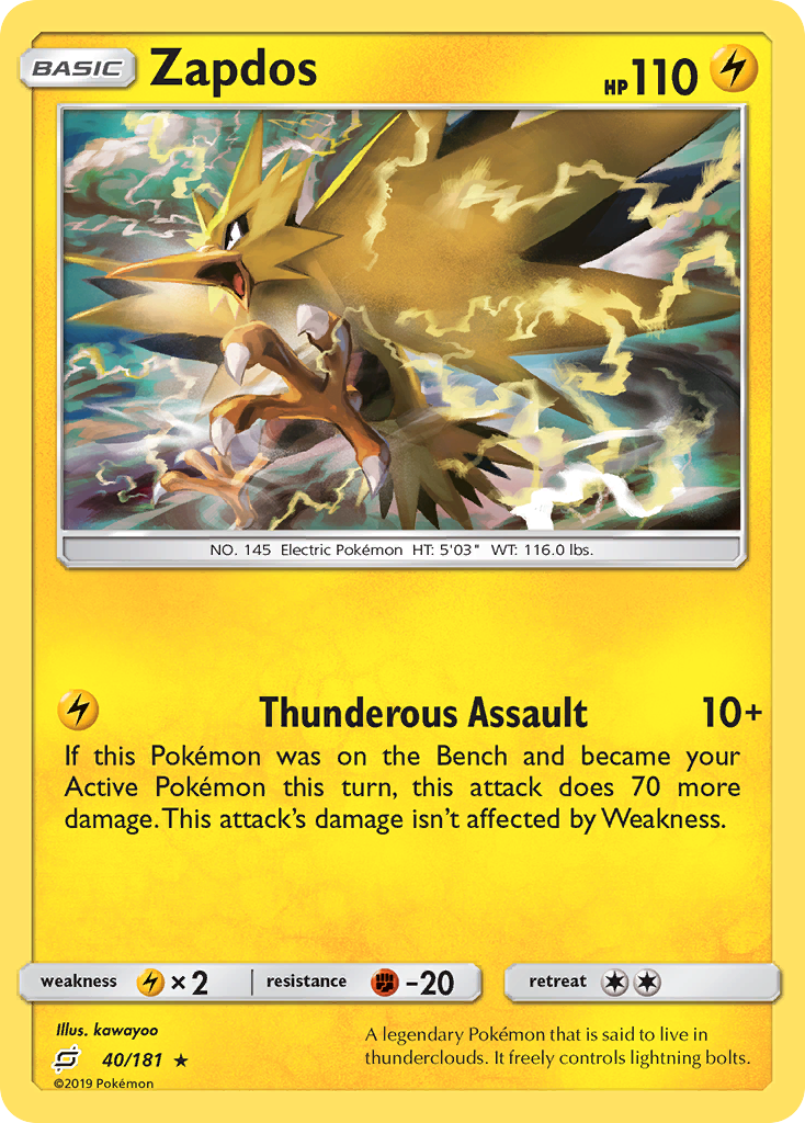 Zapdos (40/181) [Sun & Moon: Team Up] | Game Haven TX