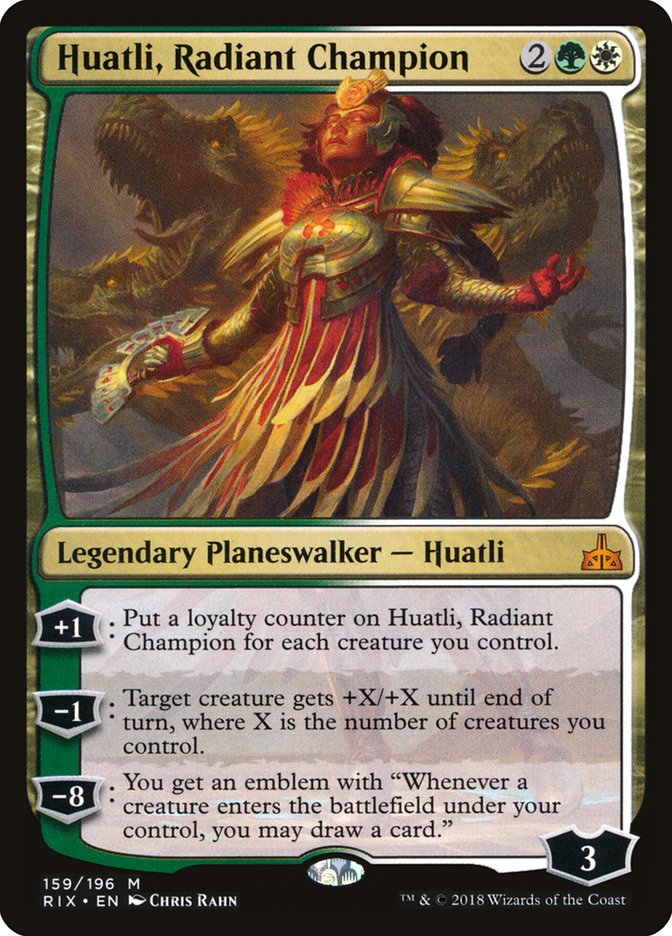 Huatli, Radiant Champion [Rivals of Ixalan] | Game Haven TX