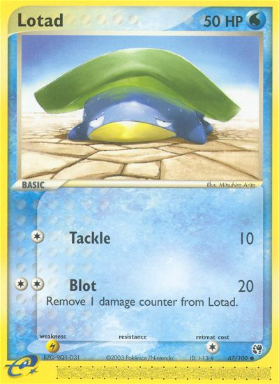 Lotad (67/100) [EX: Sandstorm] | Game Haven TX