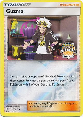 Guzma (115/147) (League Promo) [Sun & Moon: Burning Shadows] | Game Haven TX