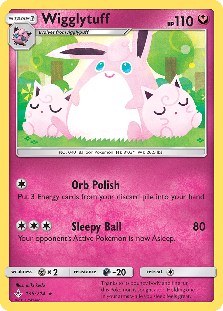 Wigglytuff (135/214) [Sun & Moon: Unbroken Bonds] | Game Haven TX
