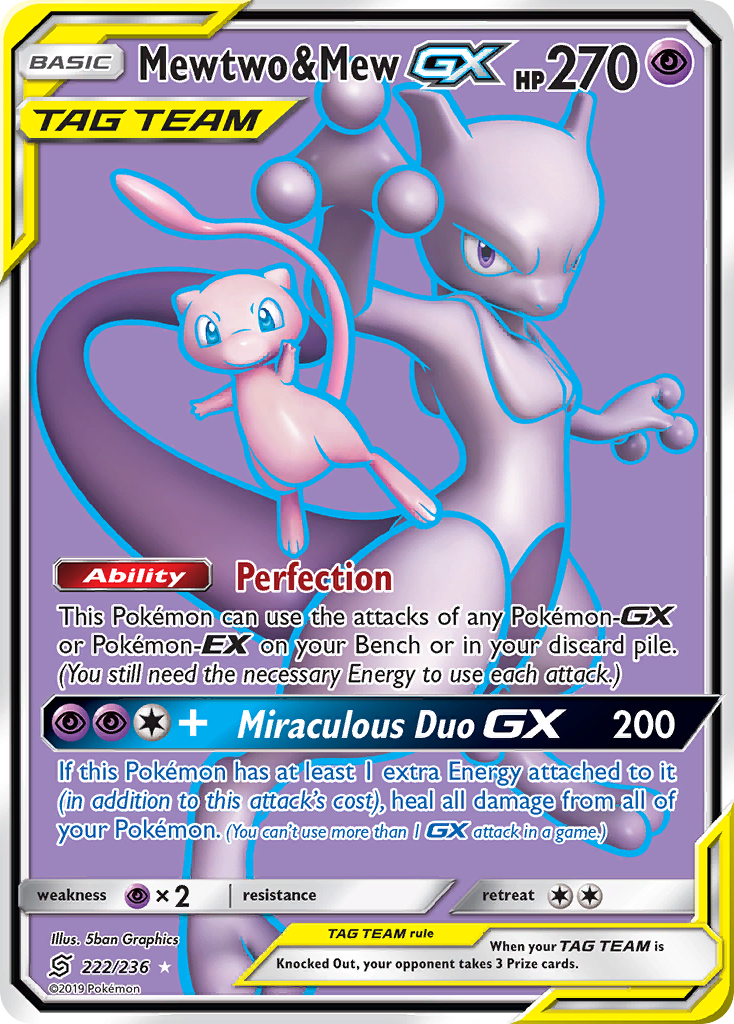 Mewtwo & Mew GX (222/236) [Sun & Moon: Unified Minds] | Game Haven TX
