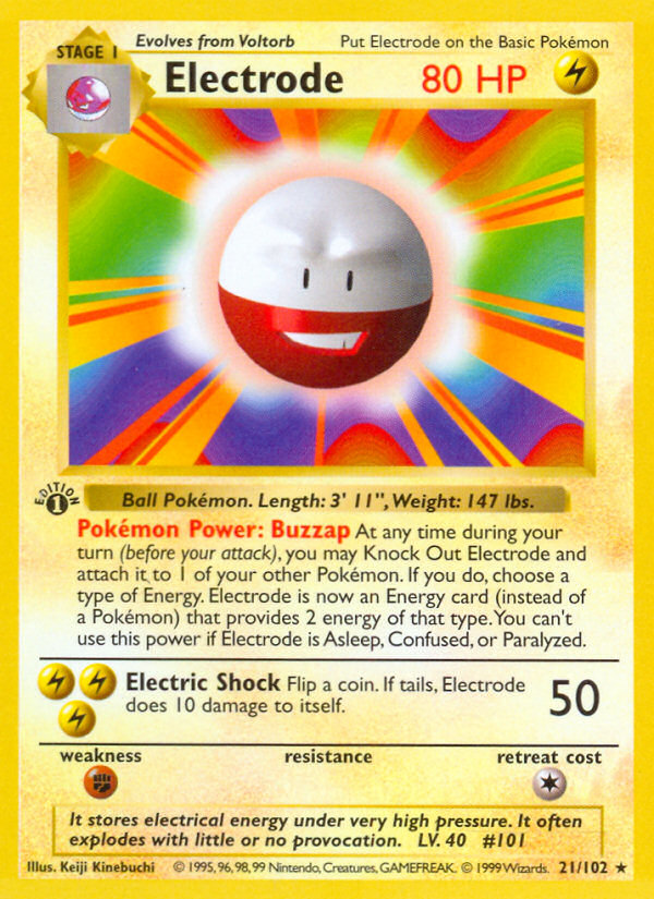 Electrode (21/102) (Shadowless) [Base Set 1st Edition] | Game Haven TX