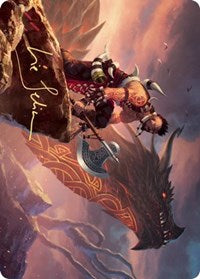 Dragonkin Berserker Art Card (Gold-Stamped Signature) [Kaldheim: Art Series] | Game Haven TX