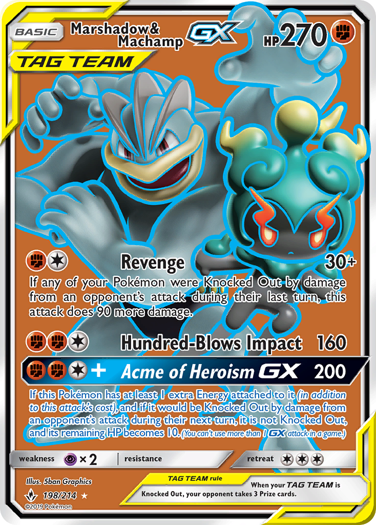 Marshadow & Machamp GX (198/214) [Sun & Moon: Unbroken Bonds] | Game Haven TX