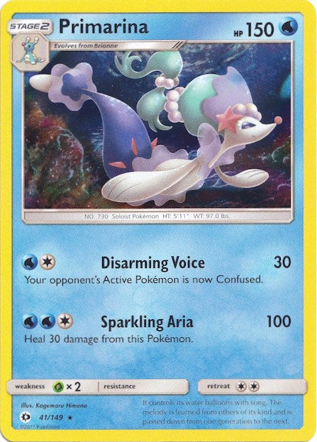 Primarina (41/149) (Water Web Holo) [Sun & Moon: Base Set] | Game Haven TX