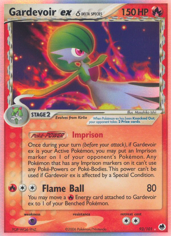 Gardevoir ex (93/101) (Delta Species) [EX: Dragon Frontiers] | Game Haven TX