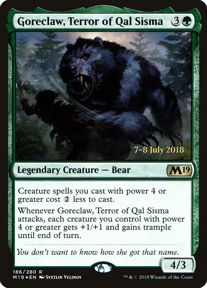 Goreclaw, Terror of Qal Sisma [Core Set 2019 Promos] | Game Haven TX