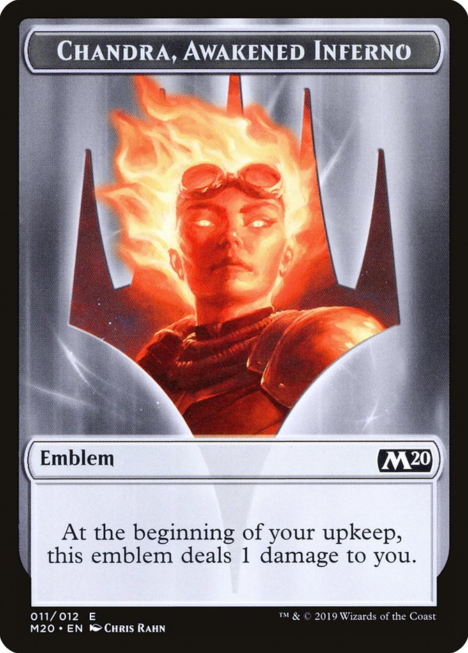 Emblem - Chandra, Awakened Inferno [Core Set 2020 Tokens] | Game Haven TX