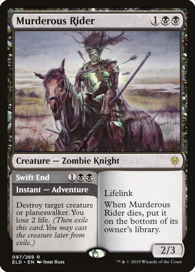 Murderous Rider // Swift End (Promo Pack) [Throne of Eldraine Promos] | Game Haven TX