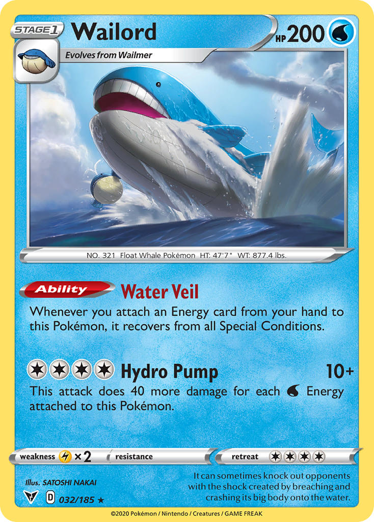 Wailord (032/185) [Sword & Shield: Vivid Voltage] | Game Haven TX