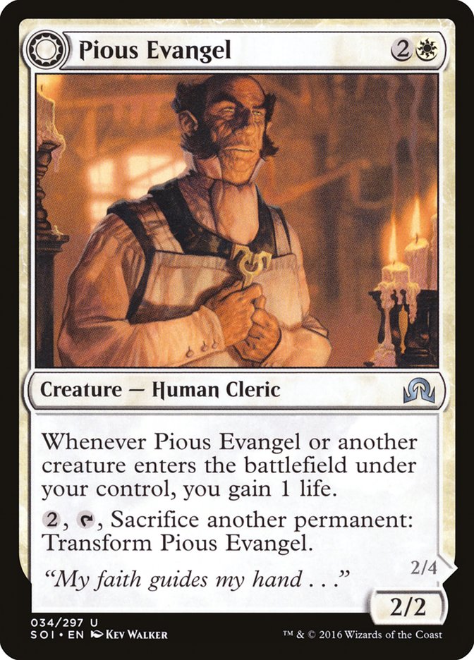 Pious Evangel // Wayward Disciple [Shadows over Innistrad] | Game Haven TX