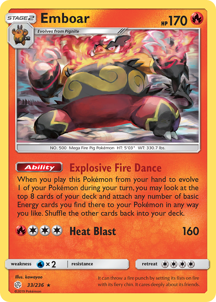 Emboar (33/236) [Sun & Moon: Cosmic Eclipse] | Game Haven TX