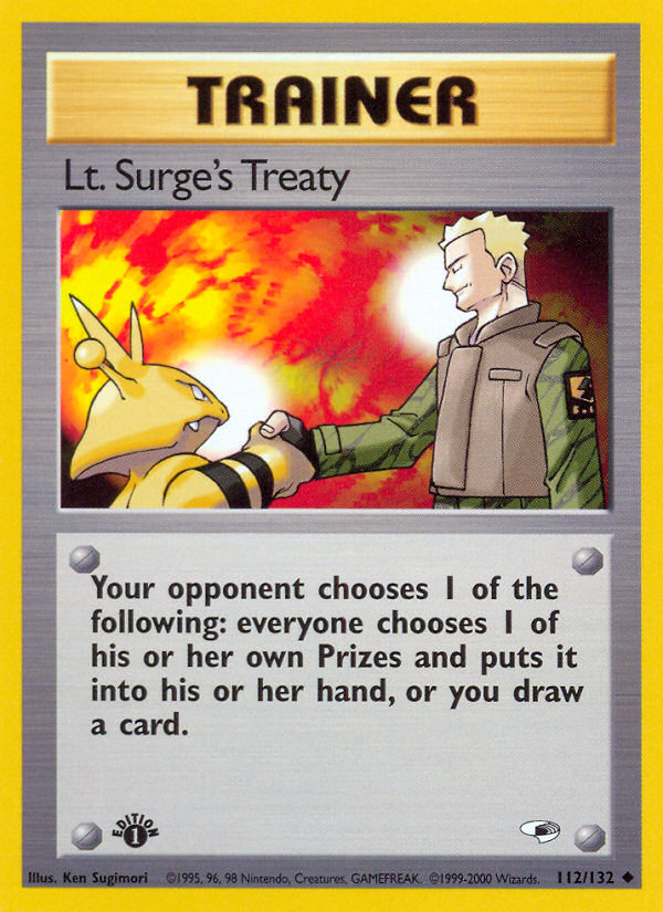 Lt. Surge's Treaty (112/132) [Gym Heroes 1st Edition] | Game Haven TX