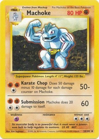 Machoke (34/102) [Base Set Unlimited] | Game Haven TX