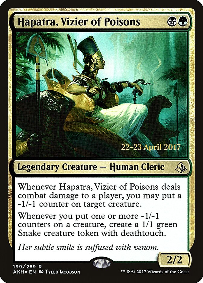 Hapatra, Vizier of Poisons [Amonkhet Promos] | Game Haven TX