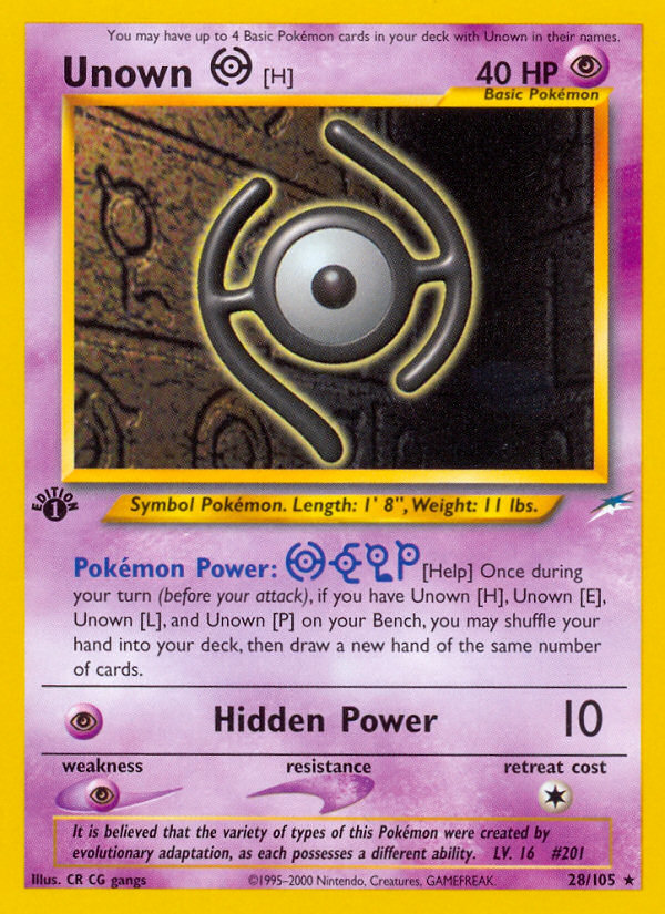Unown [H] (28/105) [Neo Destiny 1st Edition] | Game Haven TX
