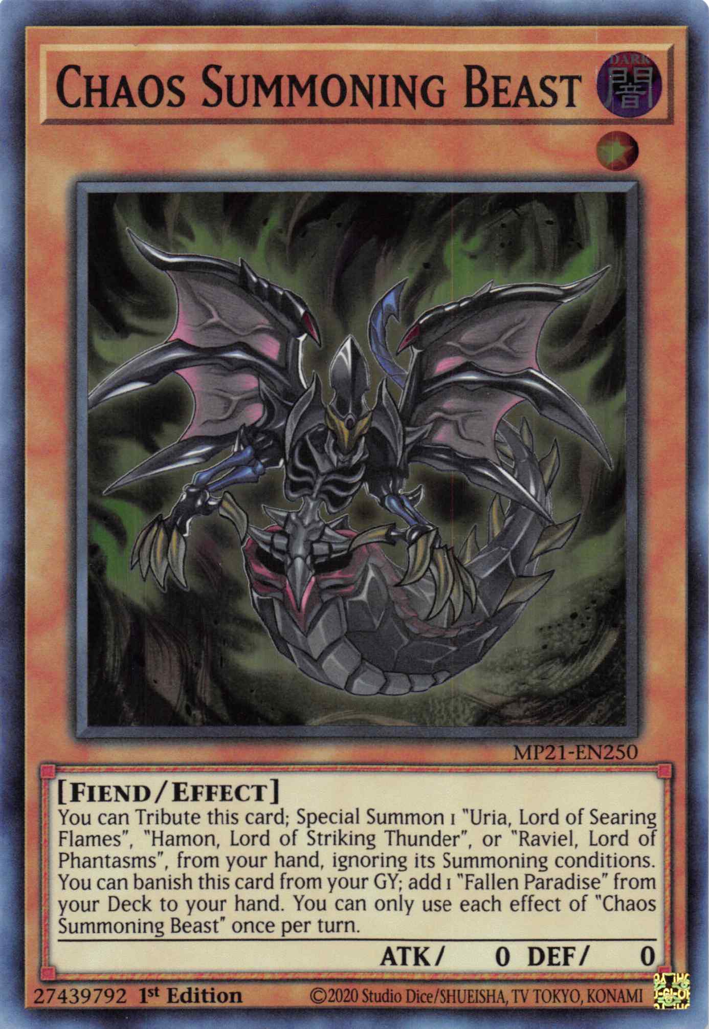 Chaos Summoning Beast [MP21-EN250] Super Rare | Game Haven TX