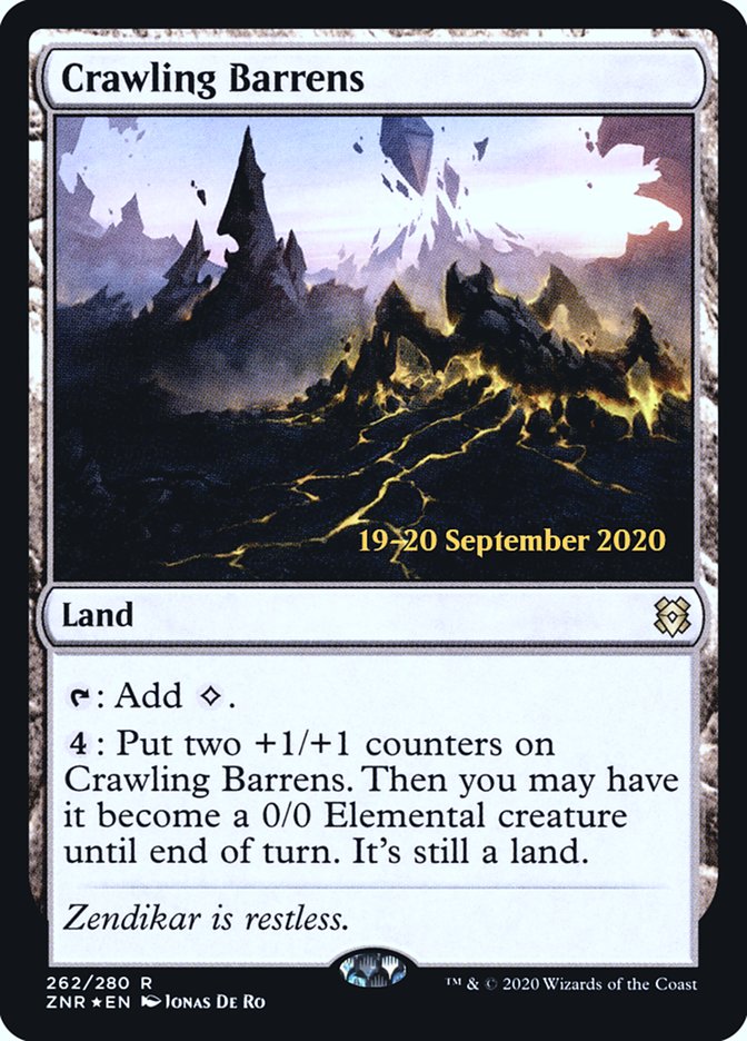 Crawling Barrens [Zendikar Rising Promos] | Game Haven TX