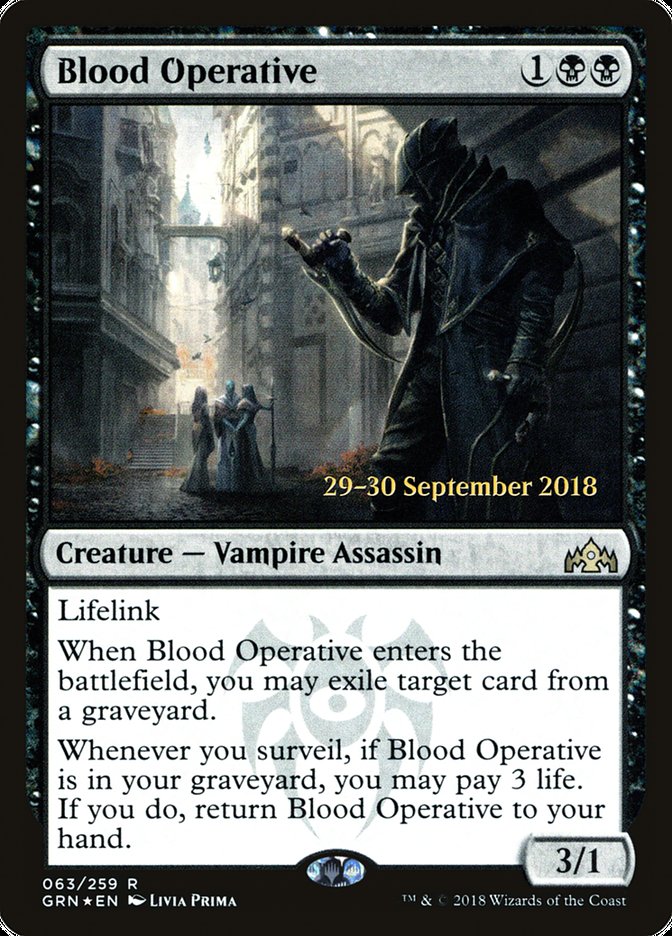 Blood Operative  [Guilds of Ravnica Prerelease Promos] | Game Haven TX