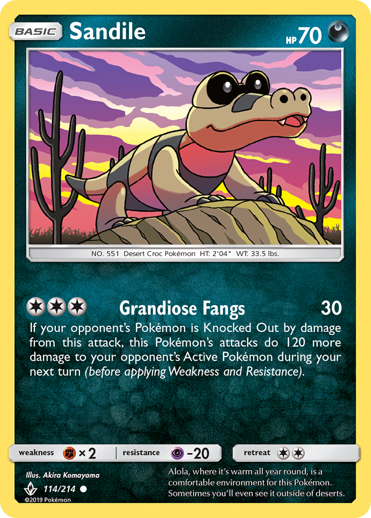 Sandile (114/214) [Sun & Moon: Unbroken Bonds] | Game Haven TX
