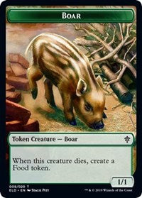 Boar // Food (17) Double-sided Token [Throne of Eldraine Tokens] | Game Haven TX