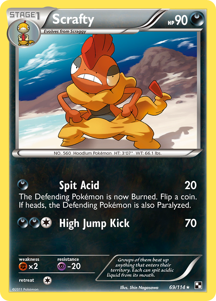 Scrafty (69/114) [Black & White: Base Set] | Game Haven TX