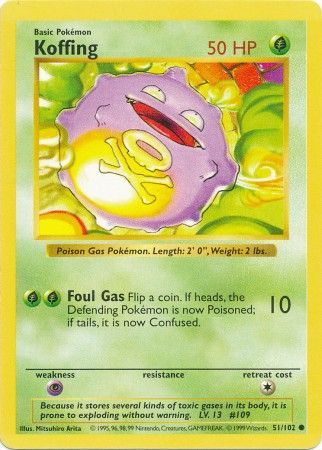 Koffing (51/102) [Base Set Shadowless Unlimited] | Game Haven TX