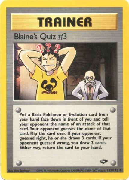 Blaine's Quiz #3 (112/132) [Gym Challenge Unlimited] | Game Haven TX