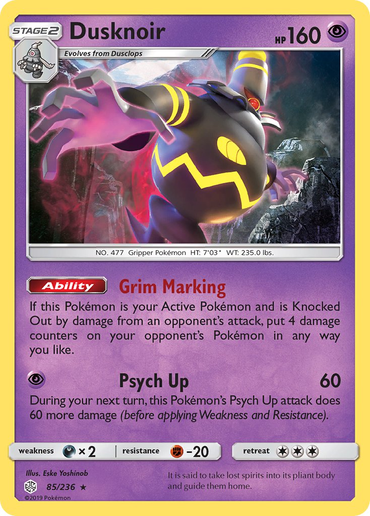 Dusknoir (85/236) (Prerelease Kit Exclusive) [Sun & Moon: Cosmic Eclipse] | Game Haven TX