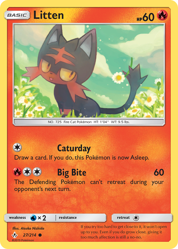 Litten (27/214) [Sun & Moon: Unbroken Bonds] | Game Haven TX