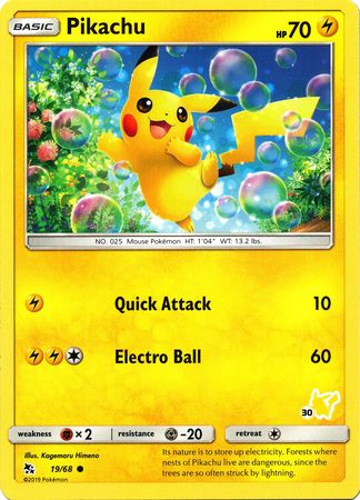 Pikachu (19/68) (Pikachu Stamp #30) [Battle Academy 2020] | Game Haven TX