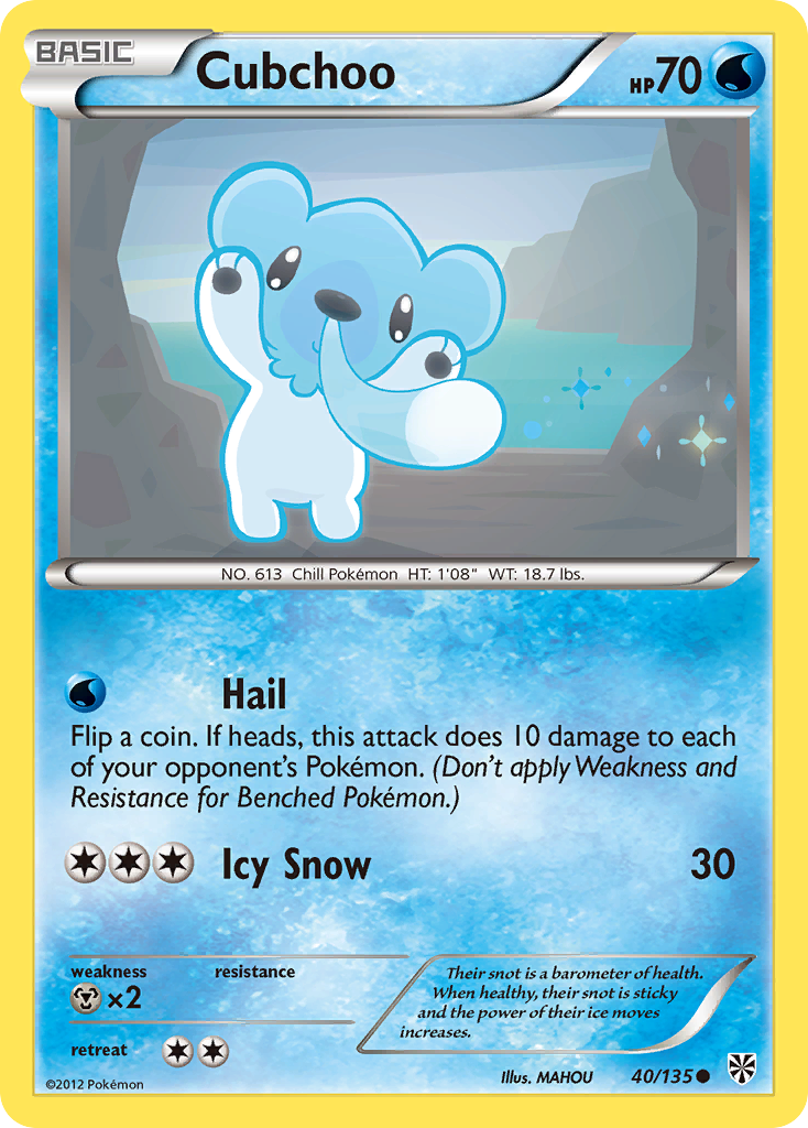 Cubchoo (40/135) [Black & White: Plasma Storm] | Game Haven TX