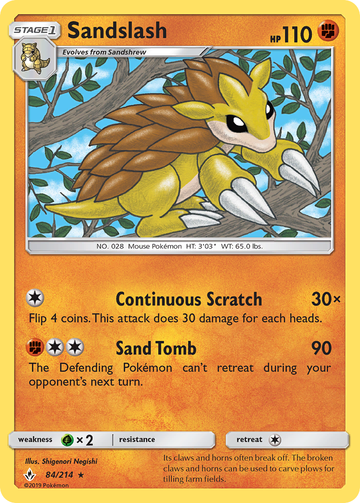 Sandslash (84/214) [Sun & Moon: Unbroken Bonds] | Game Haven TX