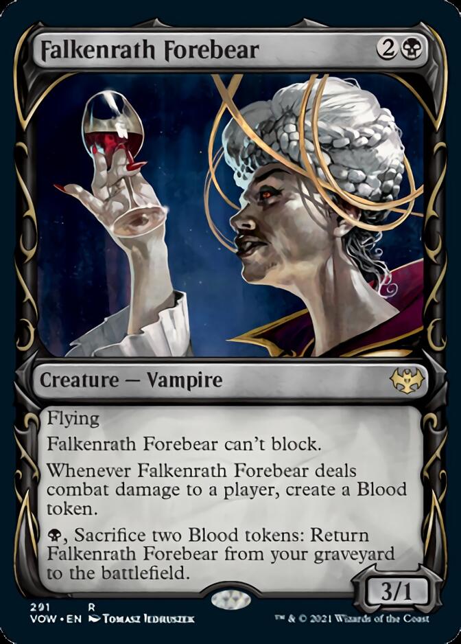Falkenrath Forebear (Showcase Fang Frame) [Innistrad: Crimson Vow] | Game Haven TX