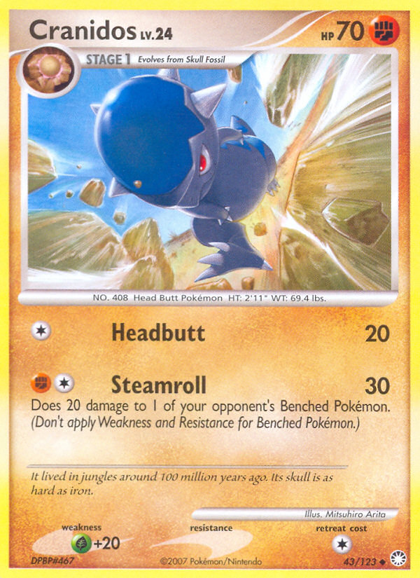 Cranidos (43/123) [Diamond & Pearl: Mysterious Treasures] | Game Haven TX