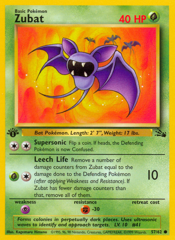 Zubat (57/62) [Fossil 1st Edition] | Game Haven TX