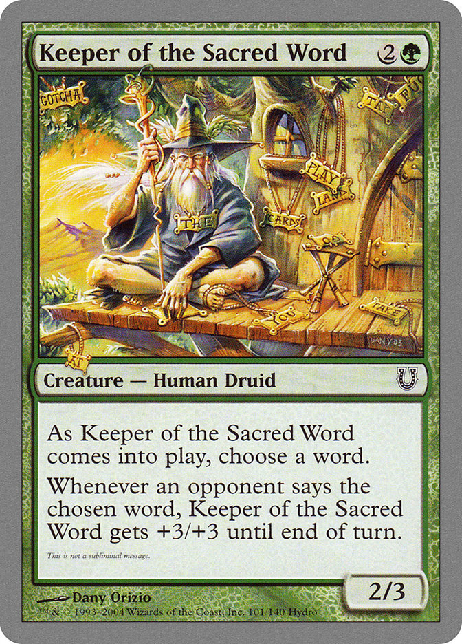 Keeper of the Sacred Word [Unhinged] | Game Haven TX
