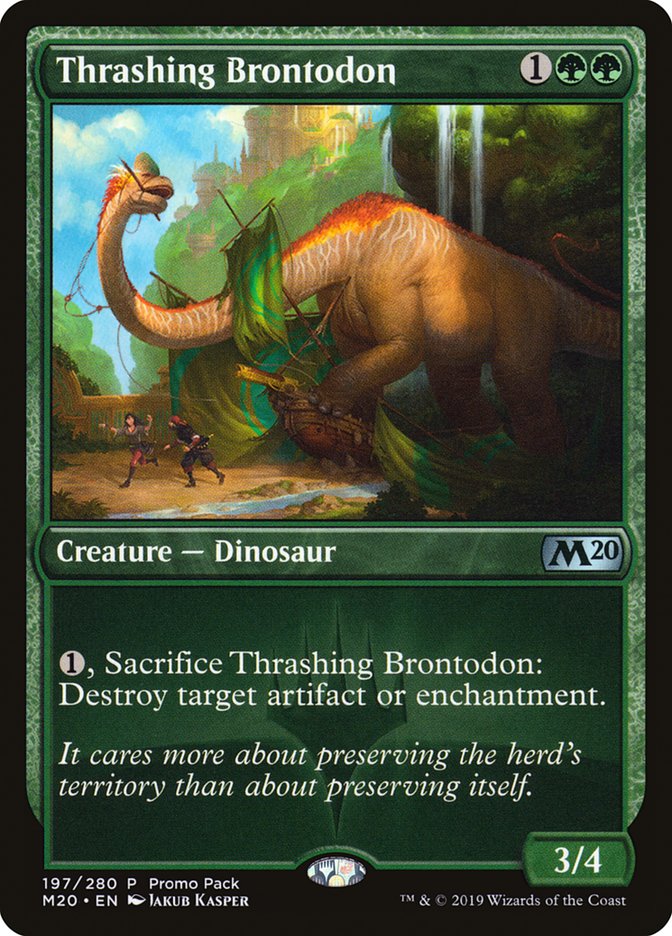 Thrashing Brontodon [Core Set 2020 Promos] | Game Haven TX