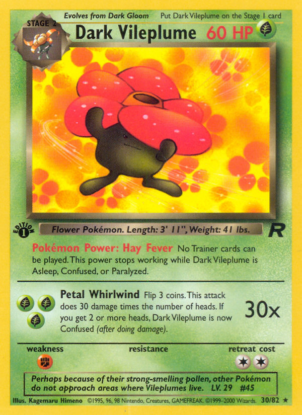 Dark Vileplume (30/82) [Team Rocket 1st Edition] | Game Haven TX