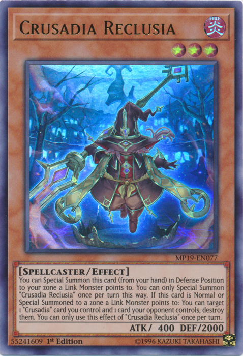 Crusadia Reclusia [MP19-EN077] Ultra Rare | Game Haven TX