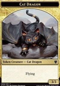 Cat Dragon (009) // Dragon (006) Double-sided Token [Commander 2017 Tokens] | Game Haven TX