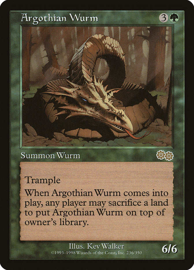 Argothian Wurm [Urza's Saga] | Game Haven TX