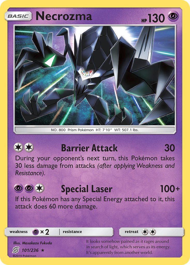 Necrozma (101/236) (Cracked Ice Holo) (Theme Deck Exclusive) [Sun & Moon: Unified Minds] | Game Haven TX