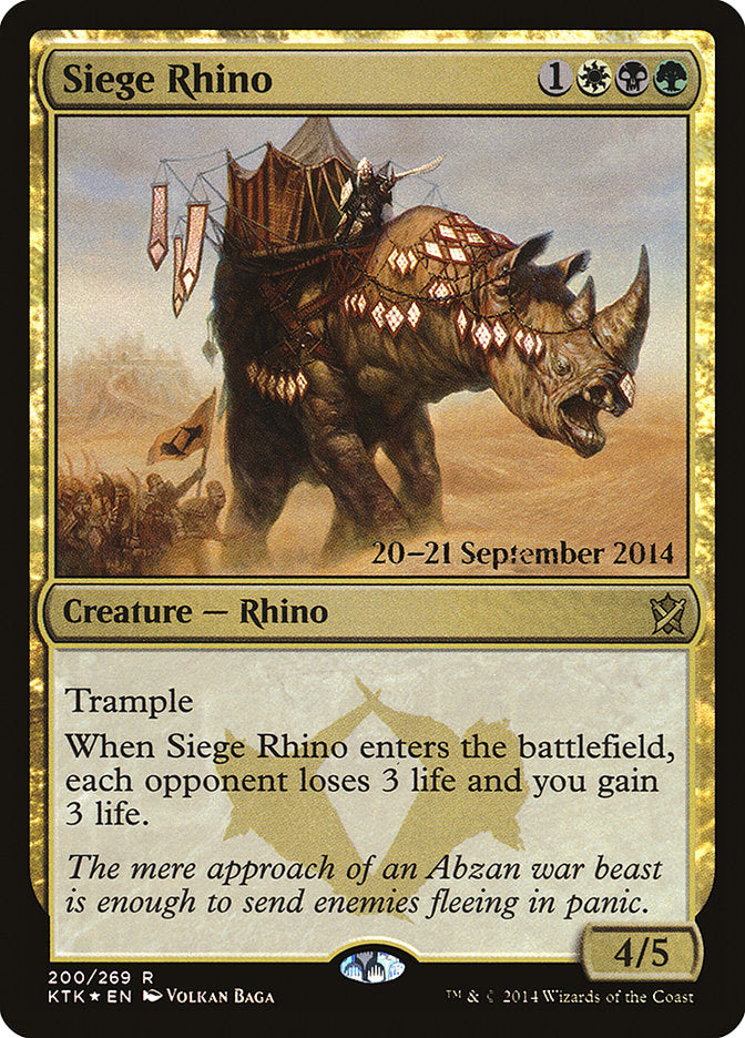 Siege Rhino [Khans of Tarkir Promos] | Game Haven TX