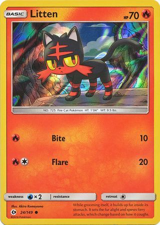 Litten (24/149) (Water Web Holo) [Sun & Moon: Base Set] | Game Haven TX